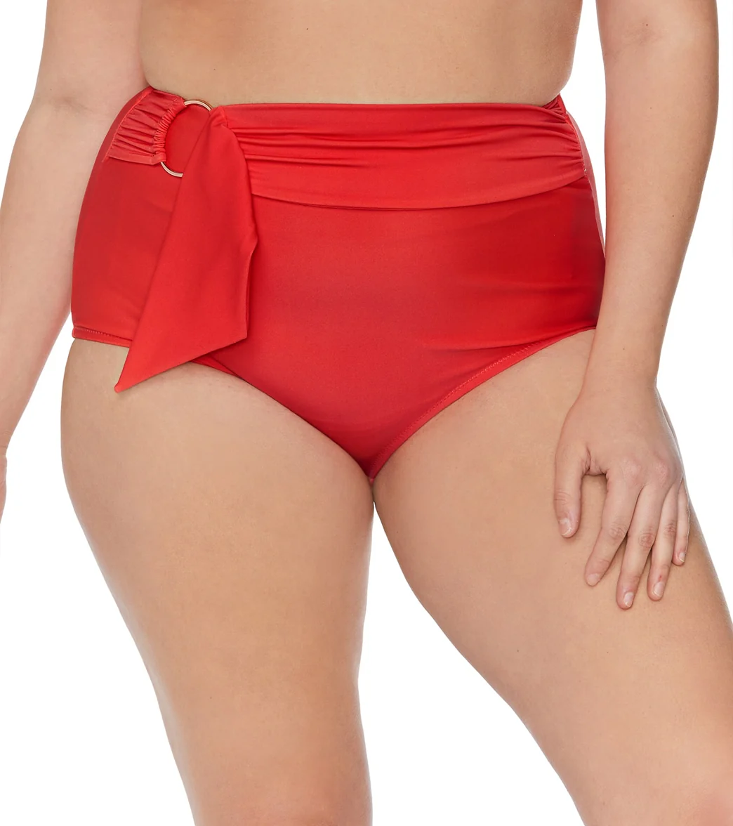 Raisins Women's Plus Size Indio Solids Fairfax High Waisted Bikini Bottom