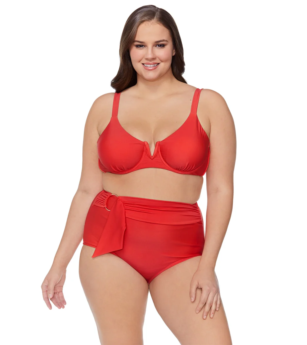 Raisins Women's Plus Size Indio Solids Fairfax High Waisted Bikini Bottom - Image 3