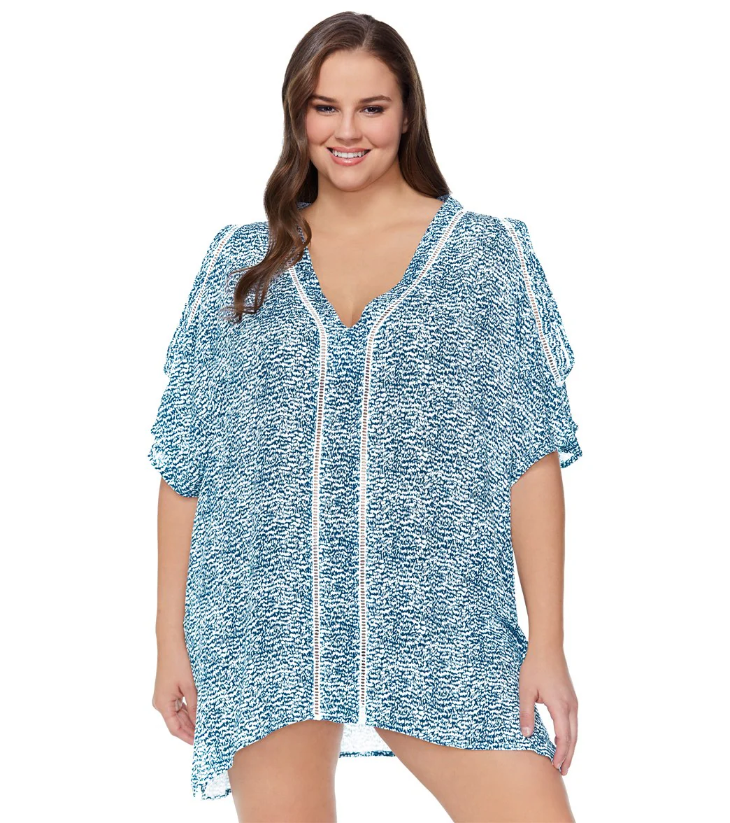Raisins Women's Plus Size Palms Highway Tranquilo Caftan Cover Up - Image 6