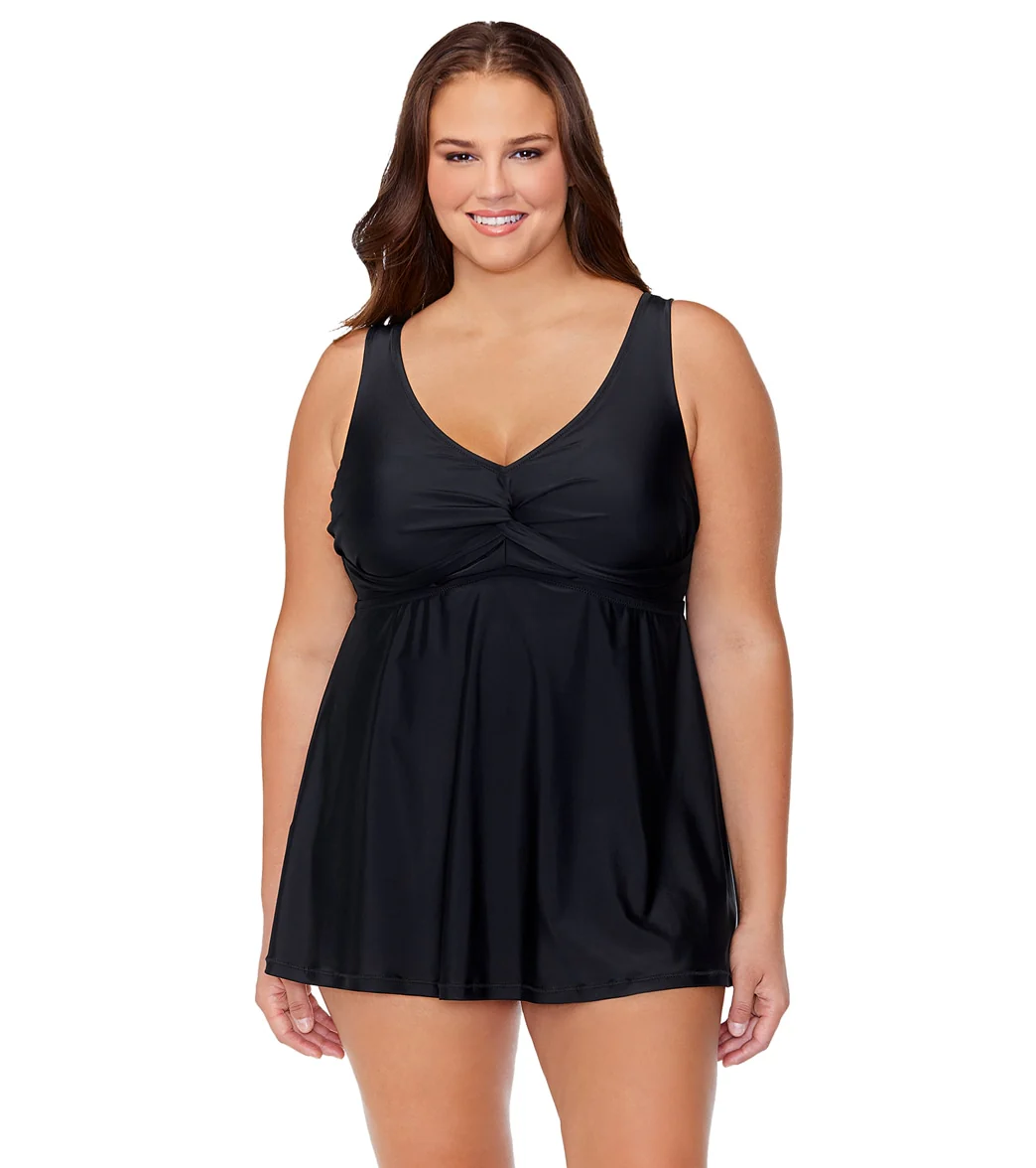 Raisins Women's Tranquilo Solid Lucia Plus Size Swim Dress - Image 5