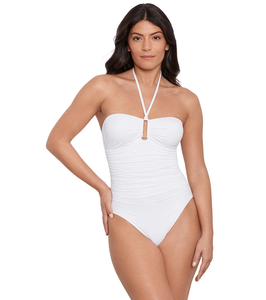 Ralph Lauren Women's Beach Club Solids Ring Bandeau One Piece Swimsuit - Image 2
