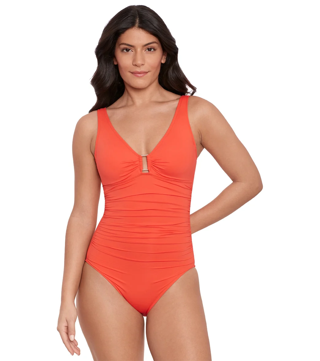 Ralph Lauren Women's Beach Club Solids Ring One Piece Swimsuit - Image 10