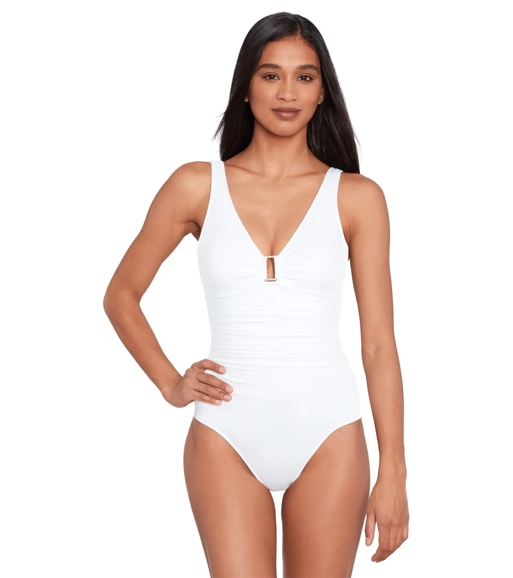 Ralph Lauren Women's Beach Club Solids Ring One Piece Swimsuit - Image 31