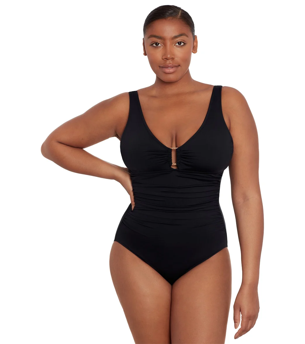 Ralph Lauren Women's Beach Club Solids Ring One Piece Swimsuit - Image 43