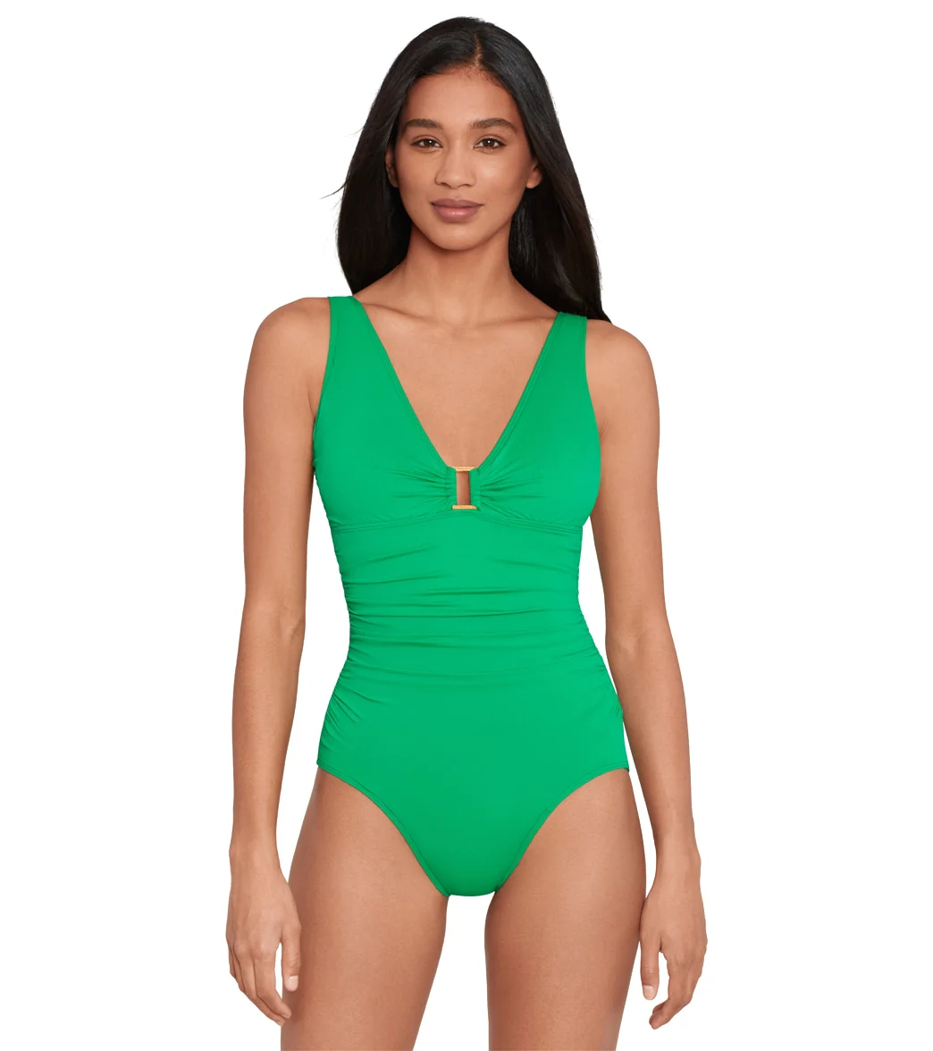 Ralph Lauren Women's Beach Club Solids Ring One Piece Swimsuit - Image 5