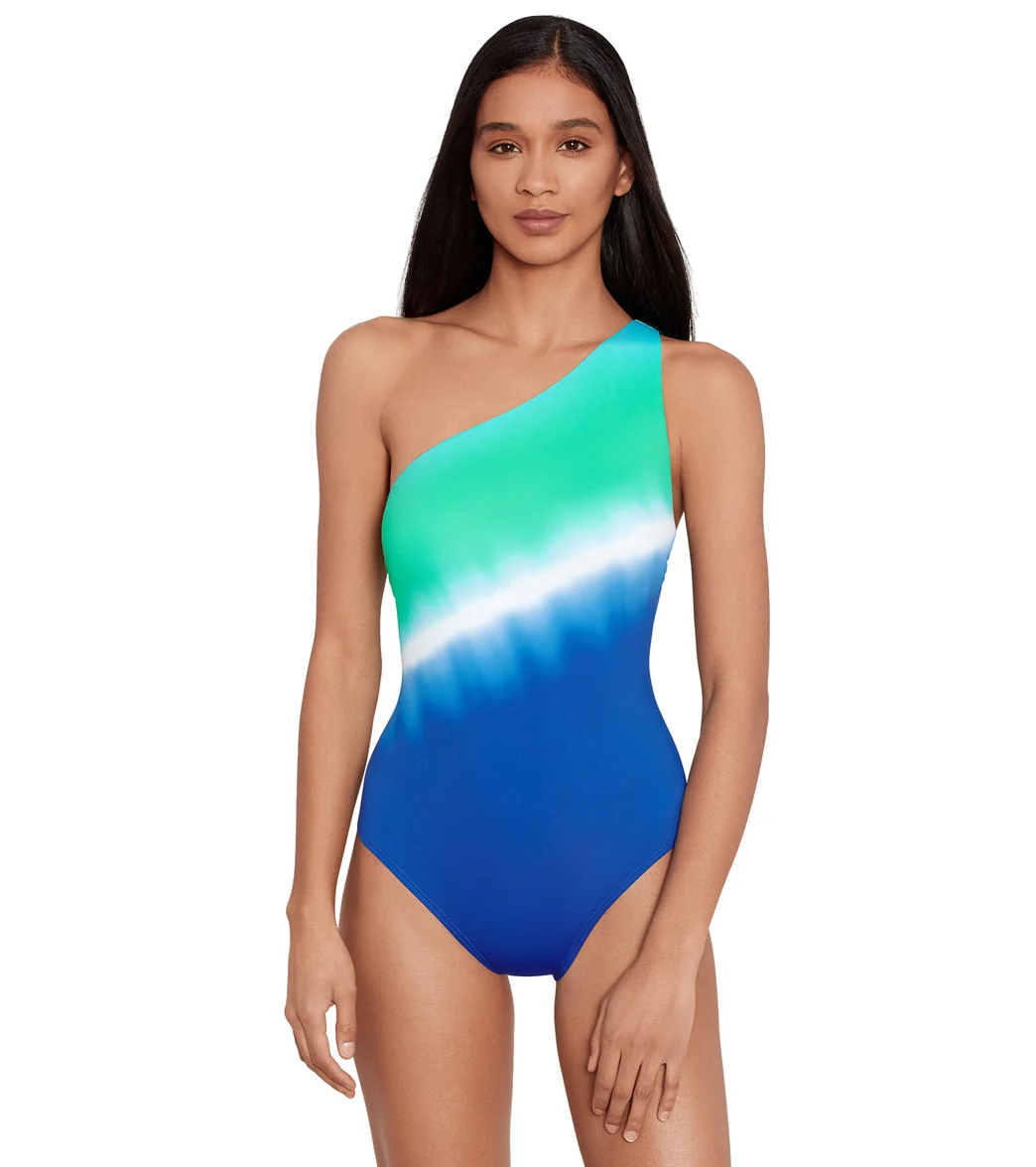 Ralph Lauren Women's Cabana Ombre One Shoulder One Piece Swimsuit - Image 6