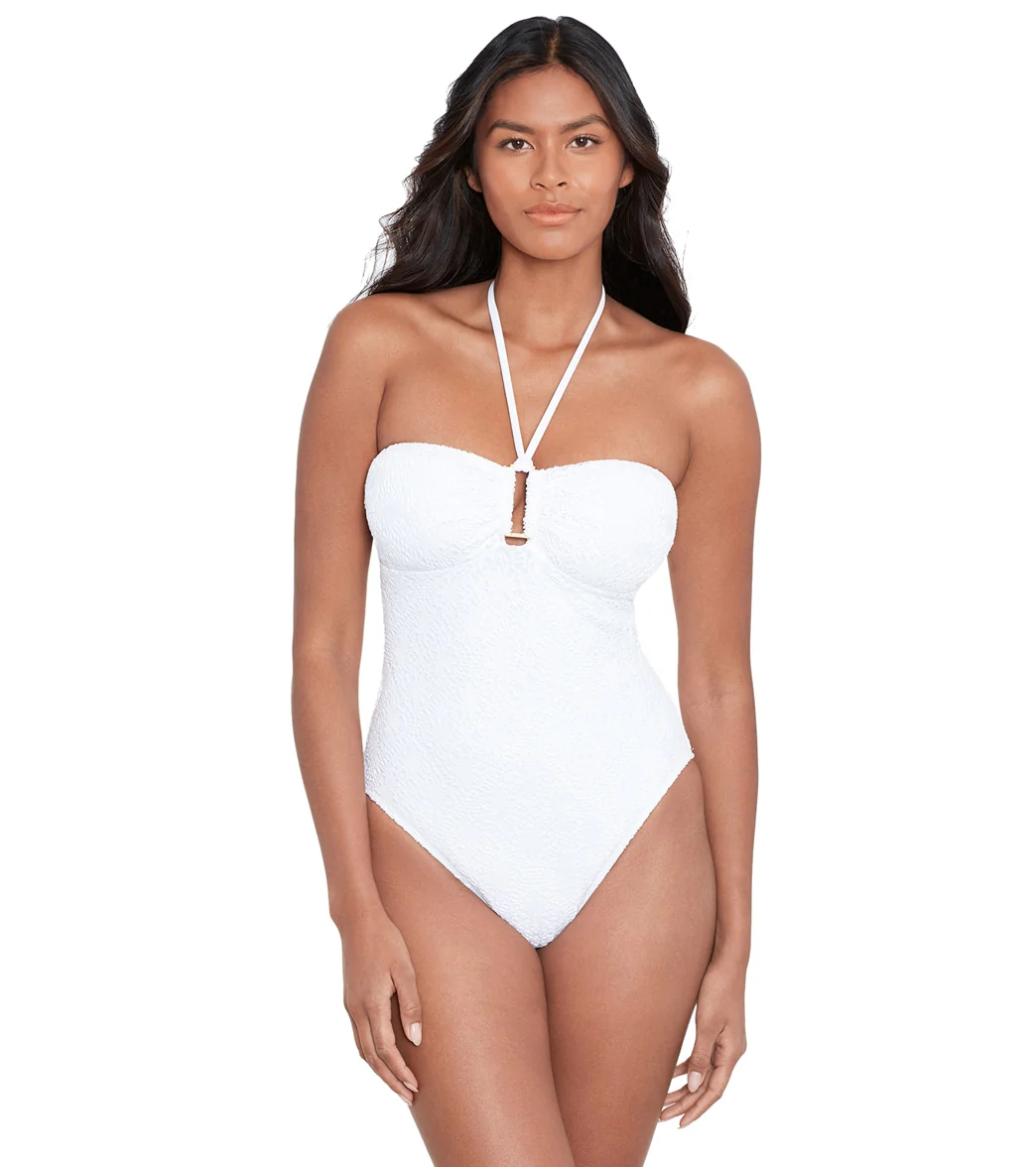 Ralph Lauren Women's Crochet Ring Bandeau One Piece Swimsuit - Image 6