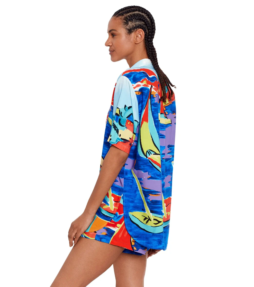 Ralph Lauren Women's Harbor Scenic Print Shirt and Short Set - Image 2