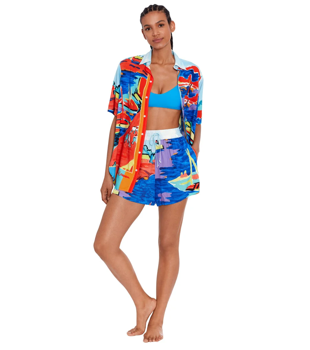 Ralph Lauren Women's Harbor Scenic Print Shirt and Short Set - Image 4