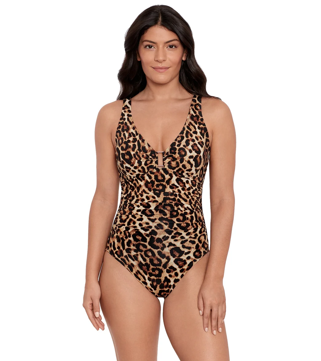 Ralph Lauren Women's Leopard Ring Over The Shoulder One Piece Swimsuit - Image 5