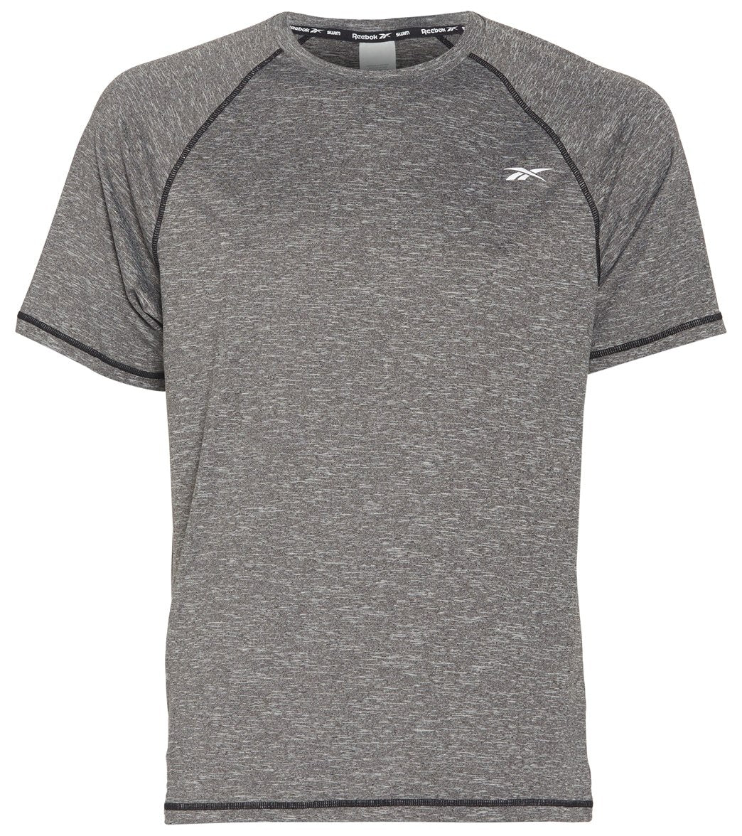 Reebok Men's Heathered Black Raglan Swim Tee