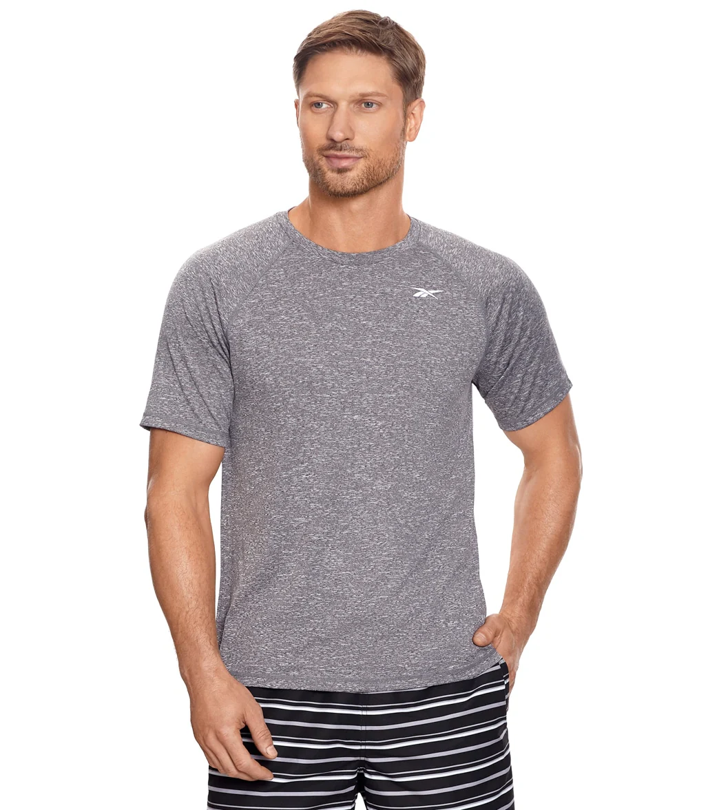 Reebok Men's Heathered Black Raglan Swim Tee - Image 17
