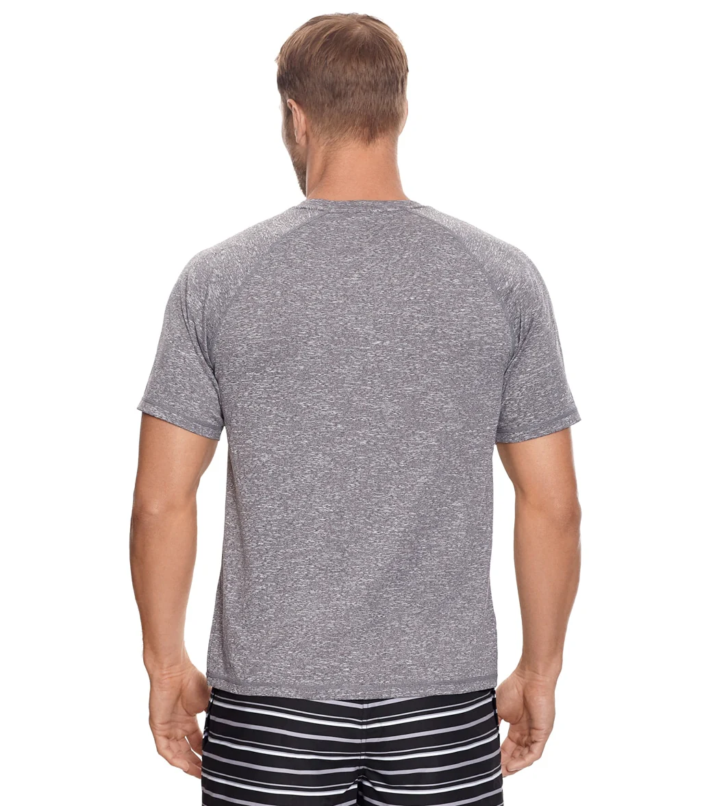 Reebok Men's Heathered Black Raglan Swim Tee - Image 20