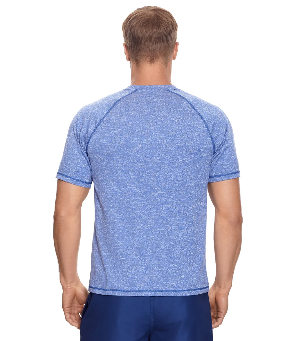 Reebok Men's Heathered Black Raglan Swim Tee - Image 5