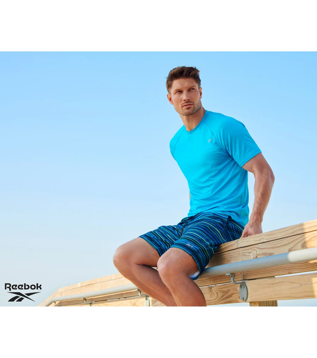 Reebok Men's Solid White Raglan Swim Tee - Image 4