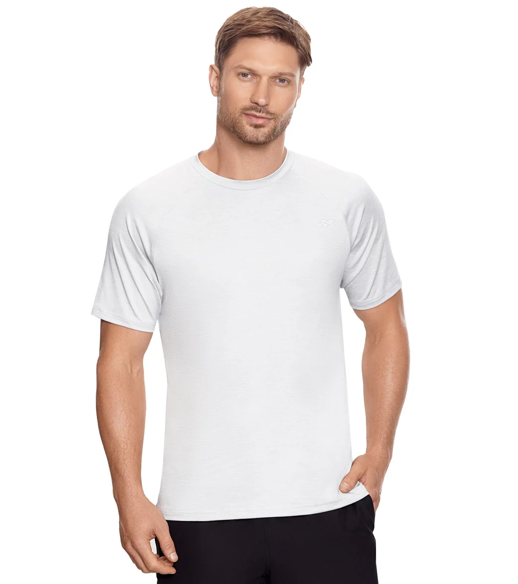 Reebok Men's Solid White Raglan Swim Tee - Image 7