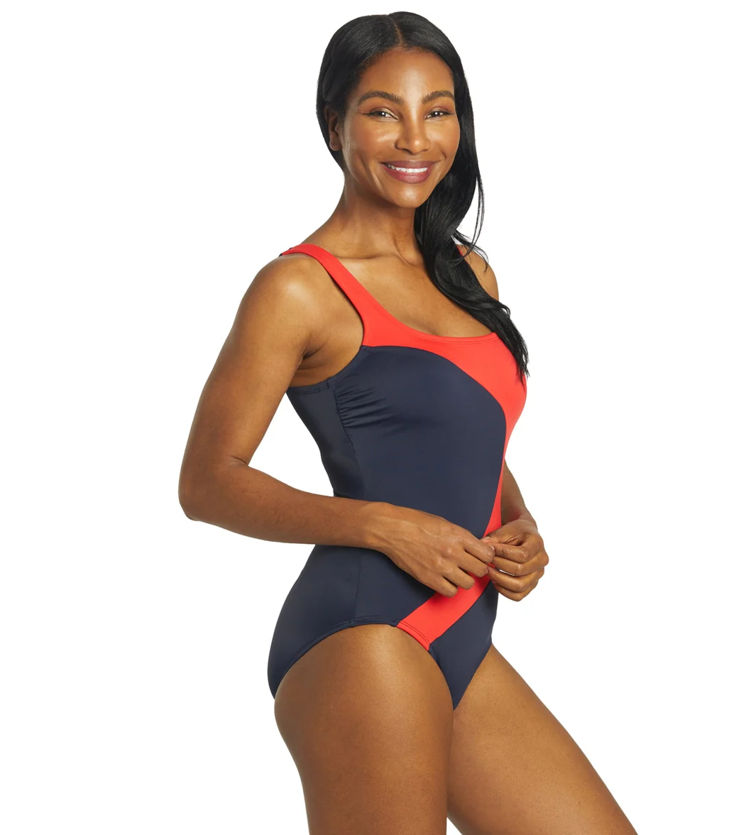 Reebok Women's Classic Colorblock High Neck One Piece Swimsuit - Image 2