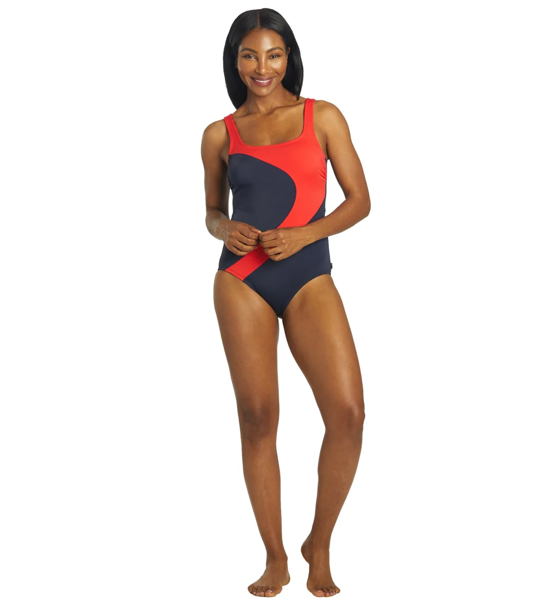 Reebok Women's Classic Colorblock High Neck One Piece Swimsuit - Image 4