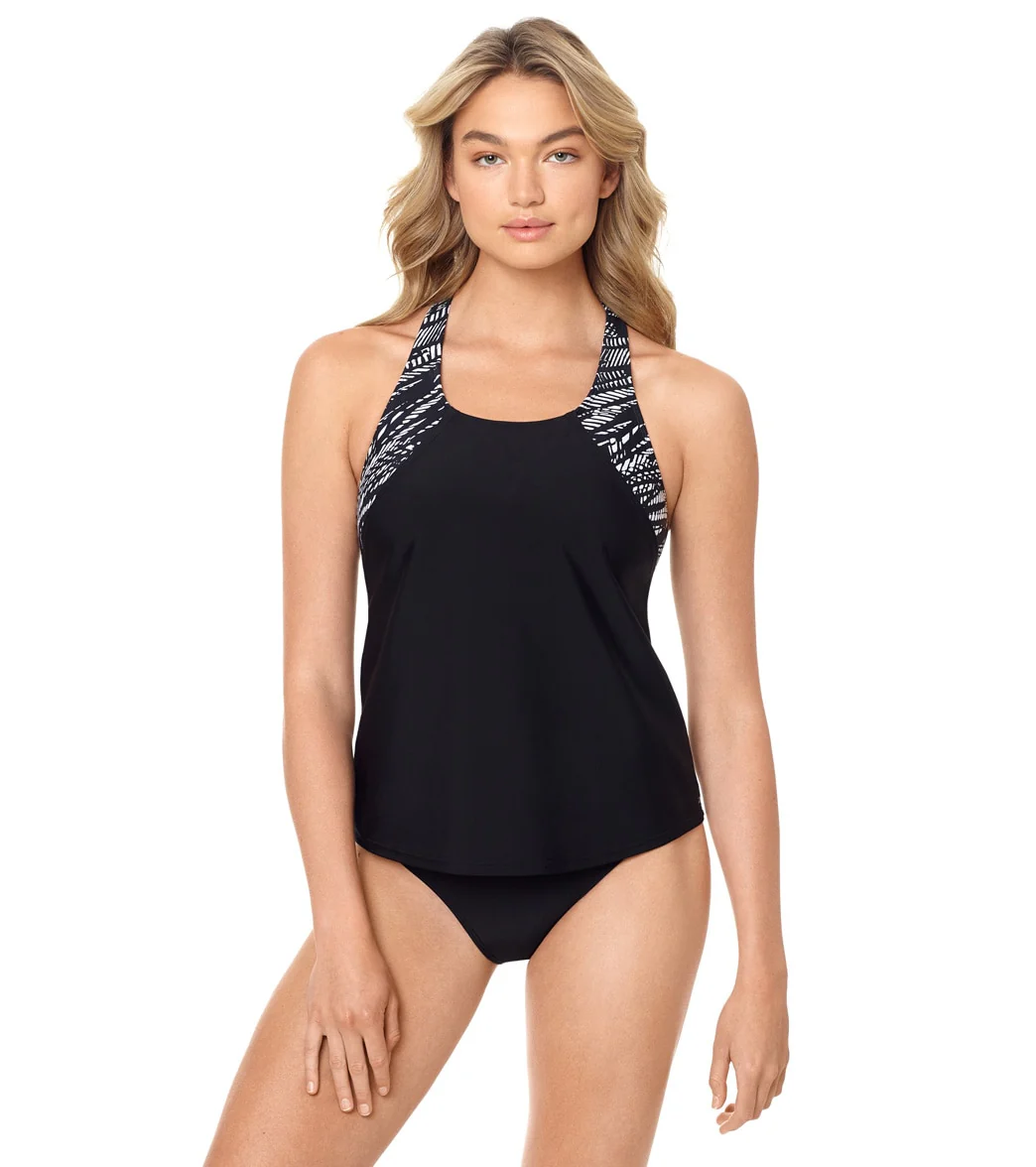 Reebok Women's Texture Tracks Tankini Top