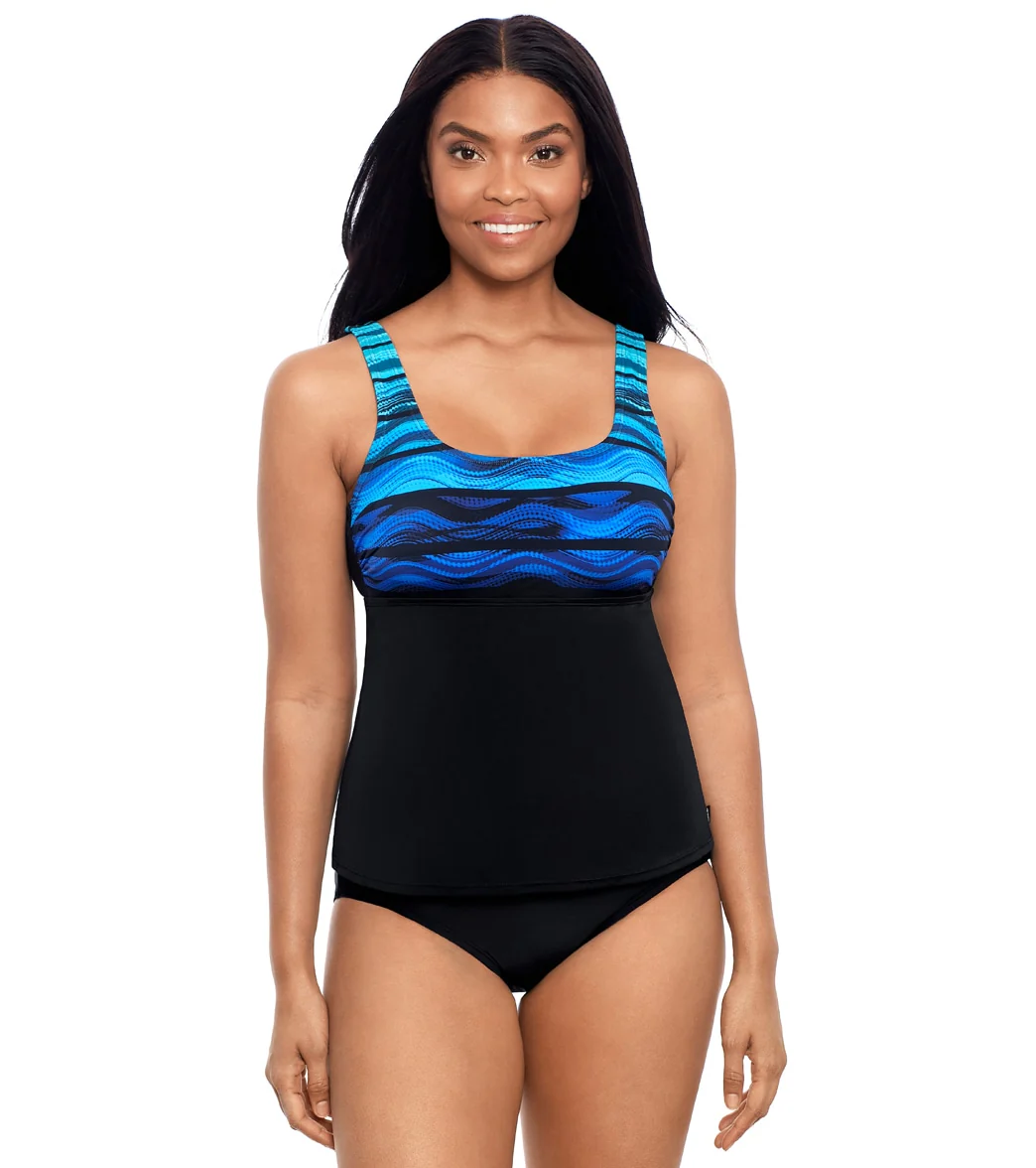 Reebok Women's Wavy Look Tankini Top - Image 6