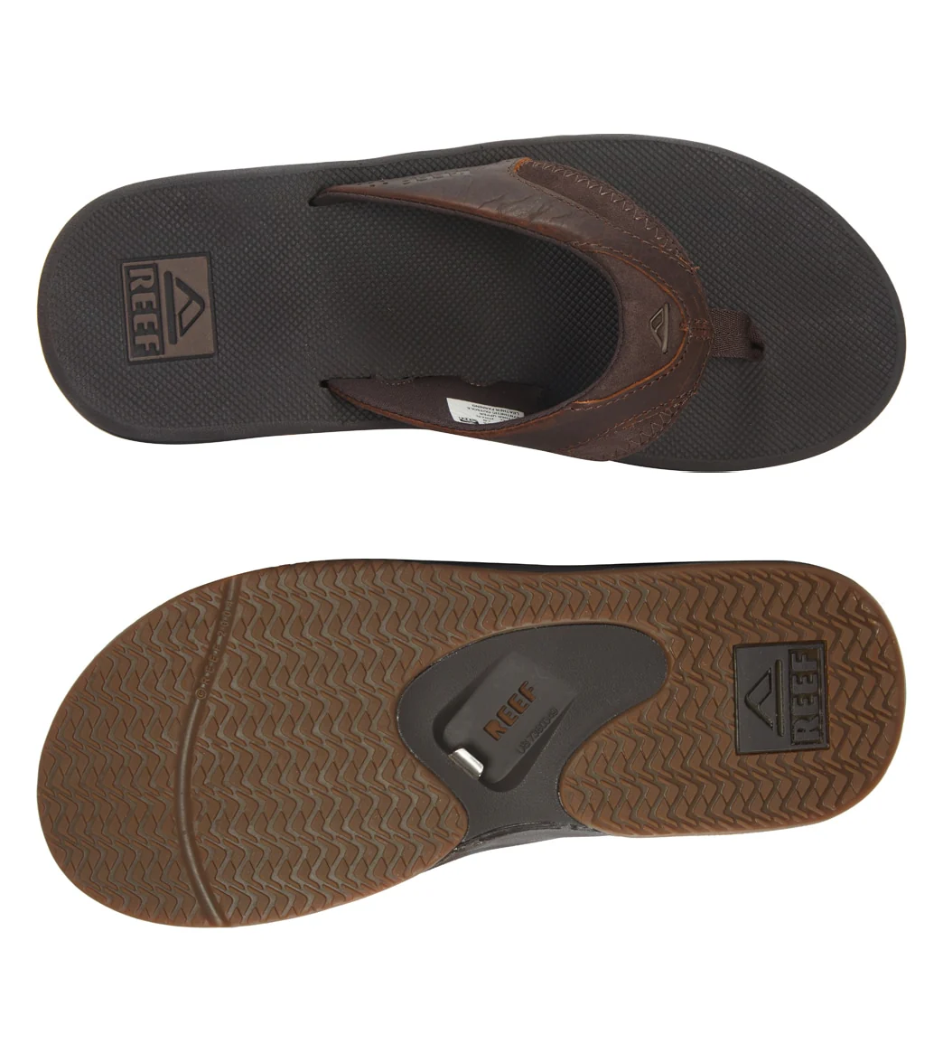 Reef Men's Leather Fanning Flip Flop - Image 4