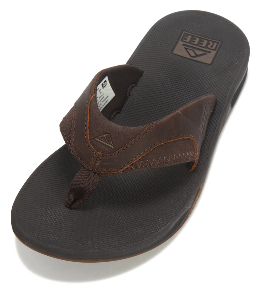 Reef Men's Leather Fanning Flip Flop - Image 7