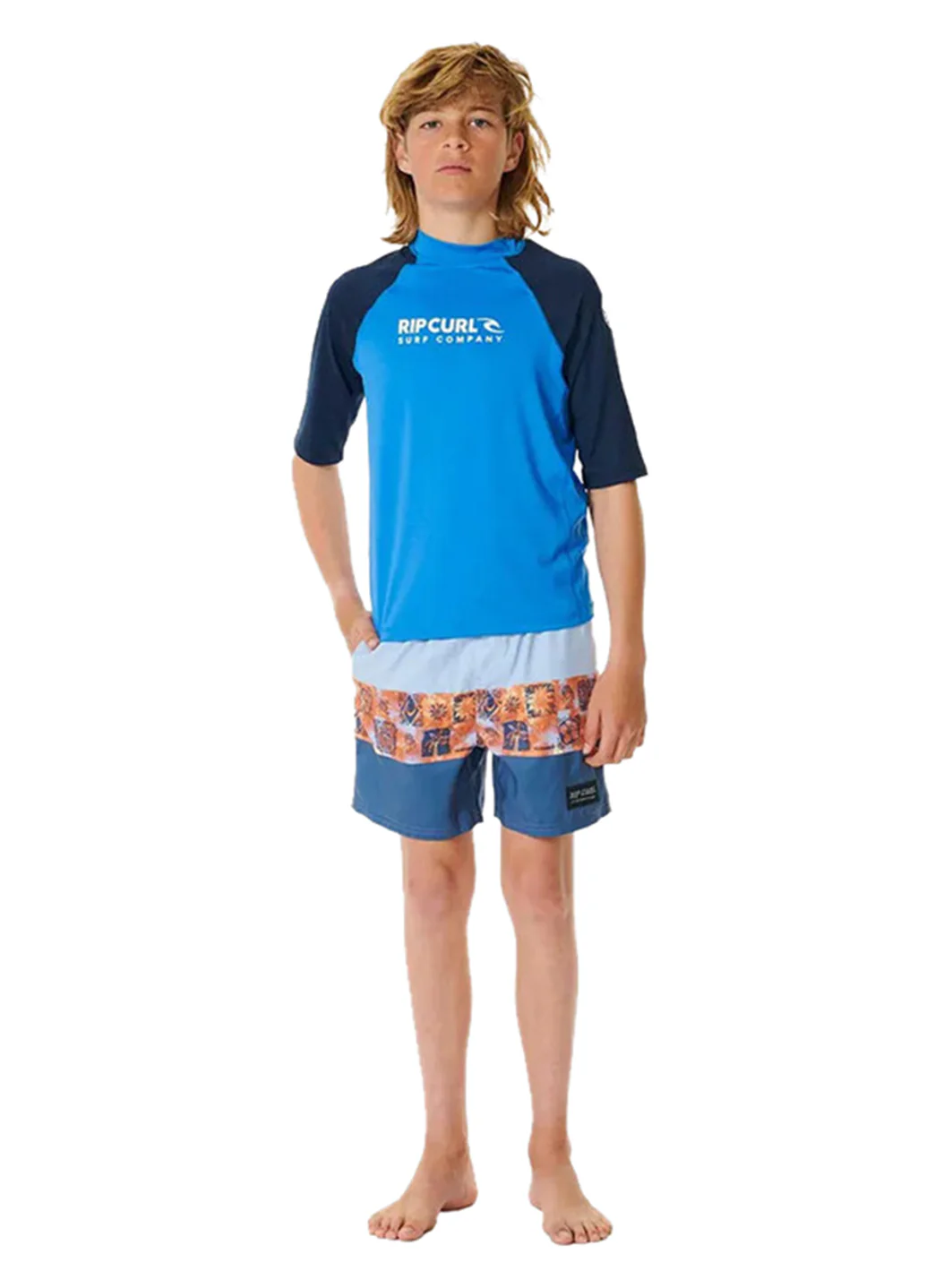 Rip Curl Boys' Shock UPF 50+ Short Sleeve Rash Guard (Big Kid) - Image 4