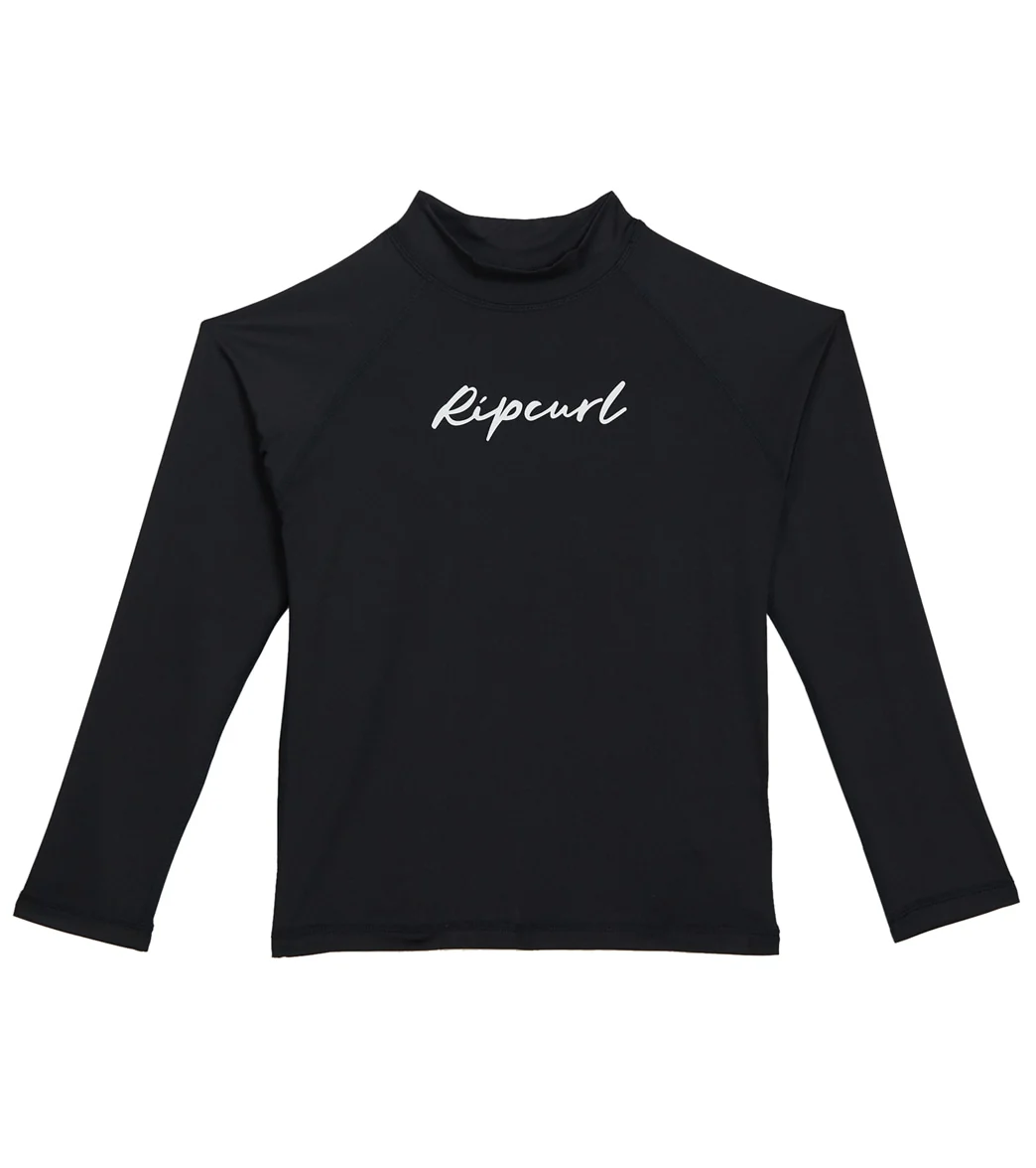 Rip Curl Girls' Long Sleeve Script Rash Guard (Big Kid)