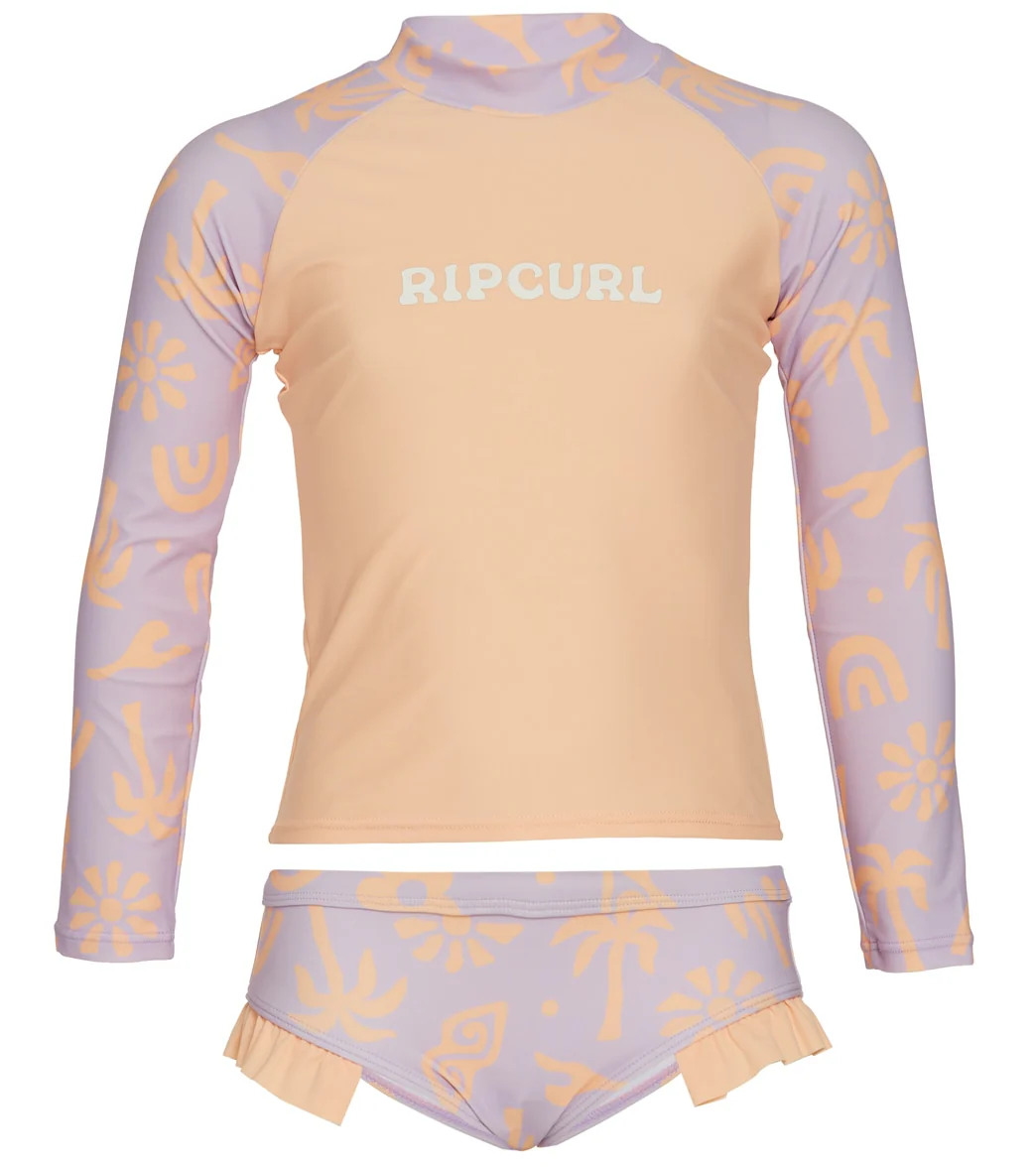 Rip Curl Girls' Low Tide Long Sleeve Rash Guard Set (Toddler, Little Kid) - Image 5