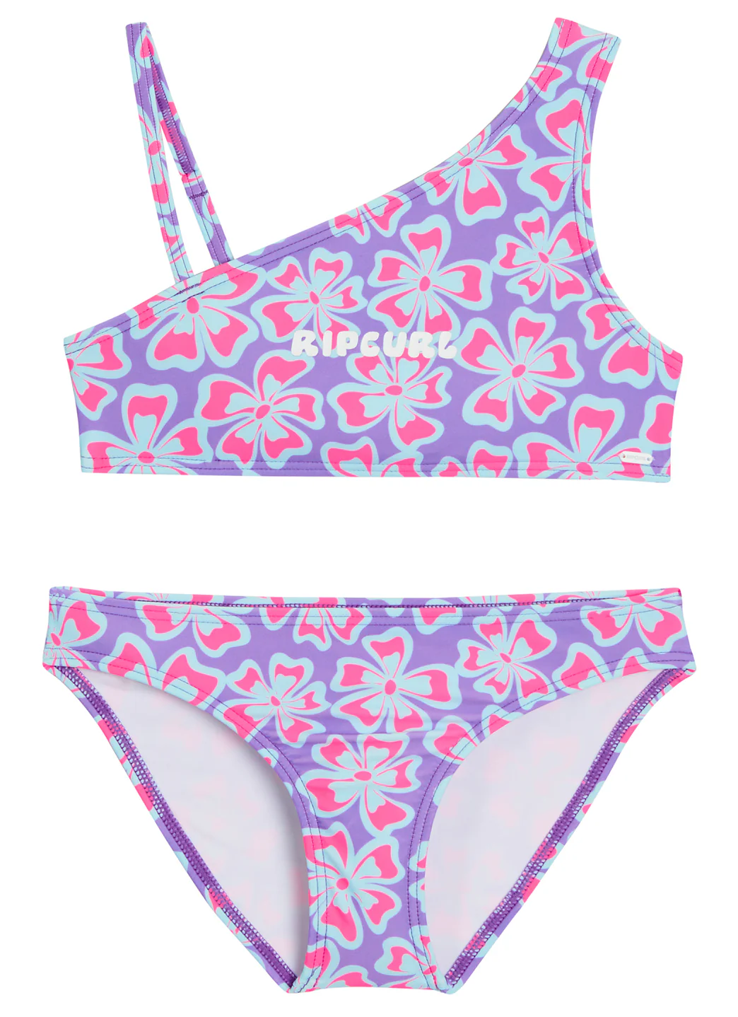 Rip Curl Girls' Neon Isles Floral One Shoulder Bikini Set (Big Kid) - Image 6