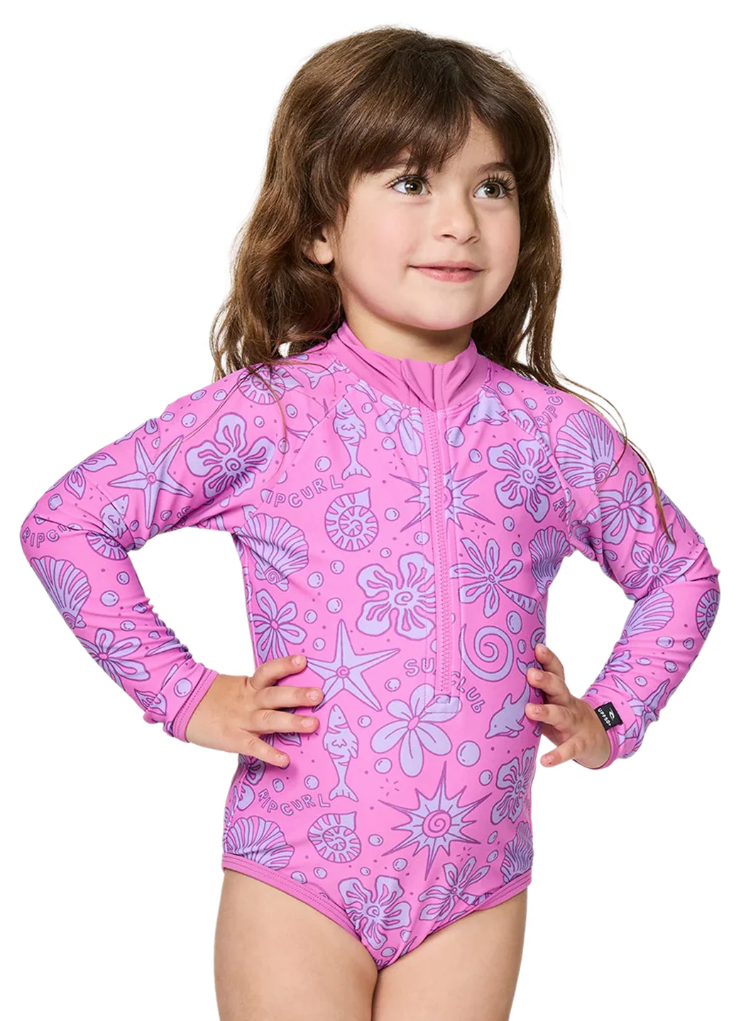 Rip Curl Girls' Sunshine Club Long Sleeve One Piece Surf Suit (Toddler, Little Kid)