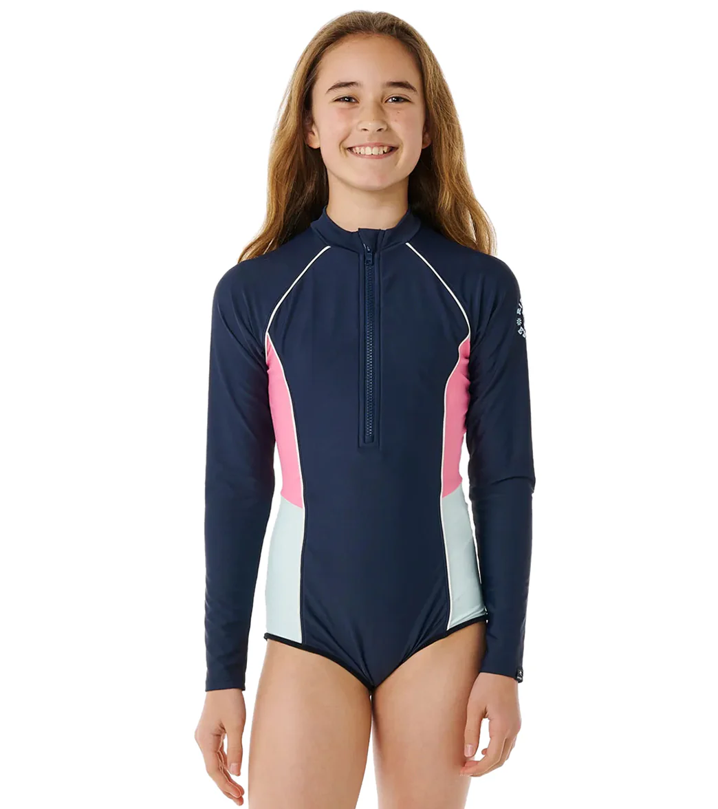 Rip Curl Girls' Surf Revival Long Sleeve One Piece Swimsuit (Big Kid)