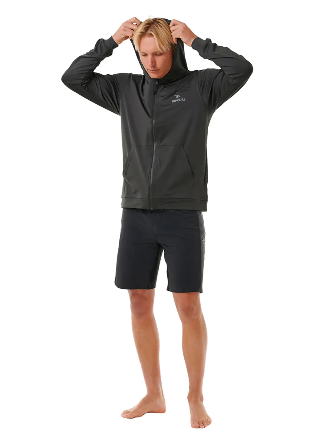 Rip Curl Men's Stack UPF 50 Zip Thru Hood Surf Shirt - Image 11
