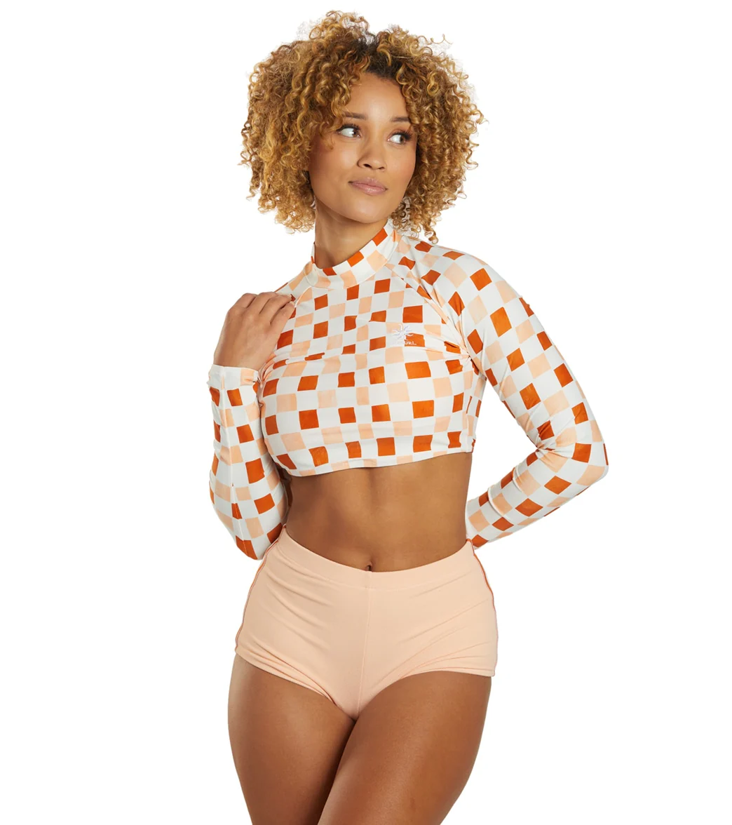 Rip Curl Women's Surf Check Long Sleeve Crop Bikini Top - Image 7