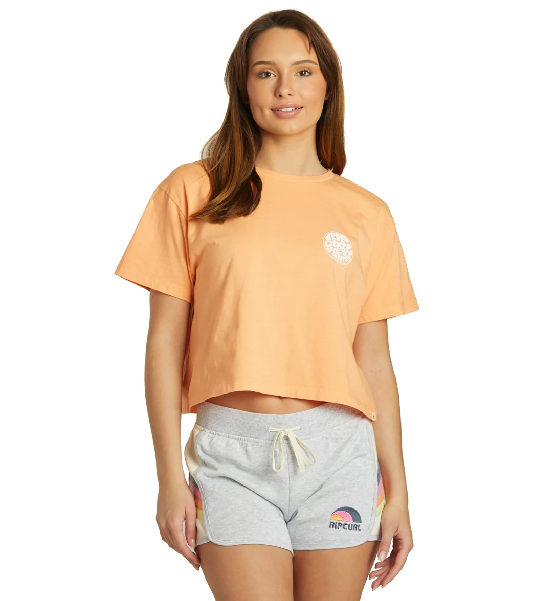 Rip Curl Women's Wettie Icon Tee II Short Sleeve Crop Tee