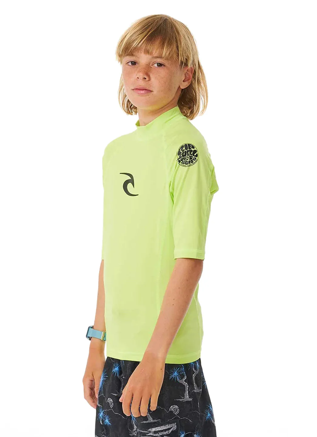 Rip Curl Youth Brand Wave Short Sleeve UPF 50 Rashguard (Big Kid) - Image 2