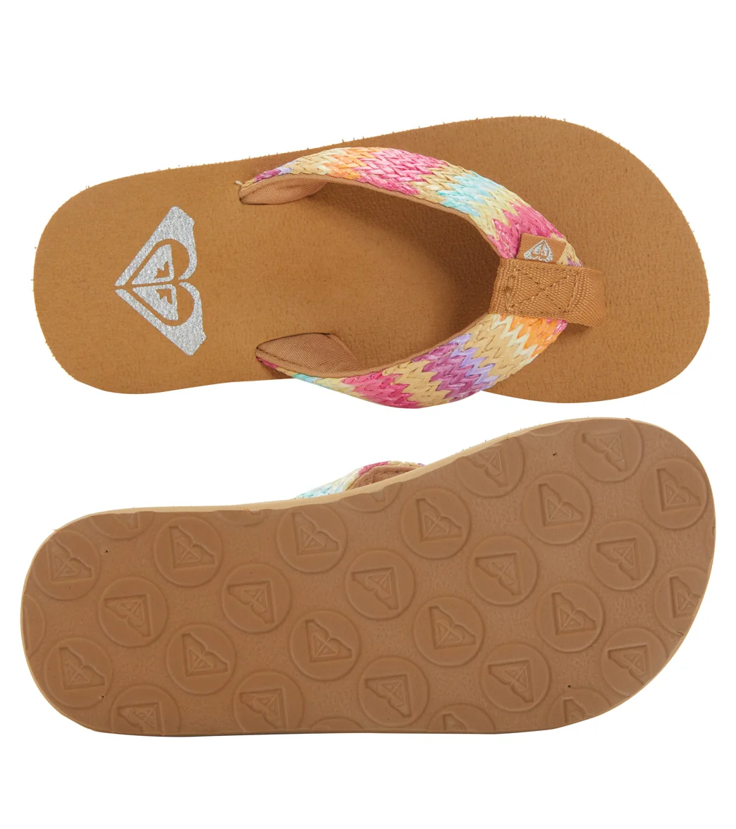 Roxy Girls' RG Porto Raffia Flip Flops (Little Kid, Big Kid) - Image 4