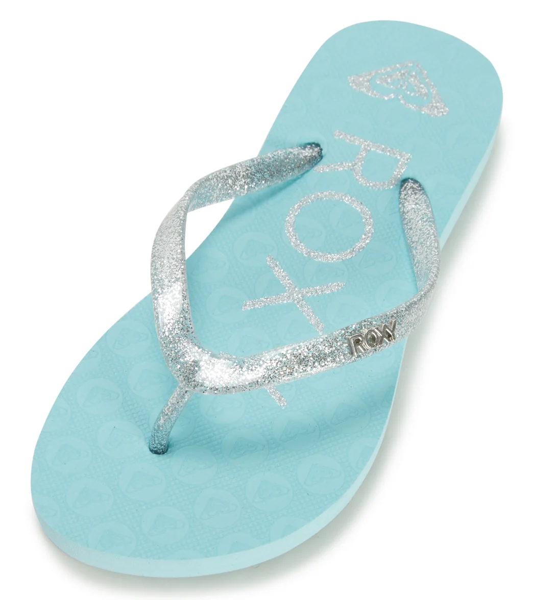 Roxy Girls' Viva Sparkle Flip Flops (Little Kid, Big Kid) - Image 7