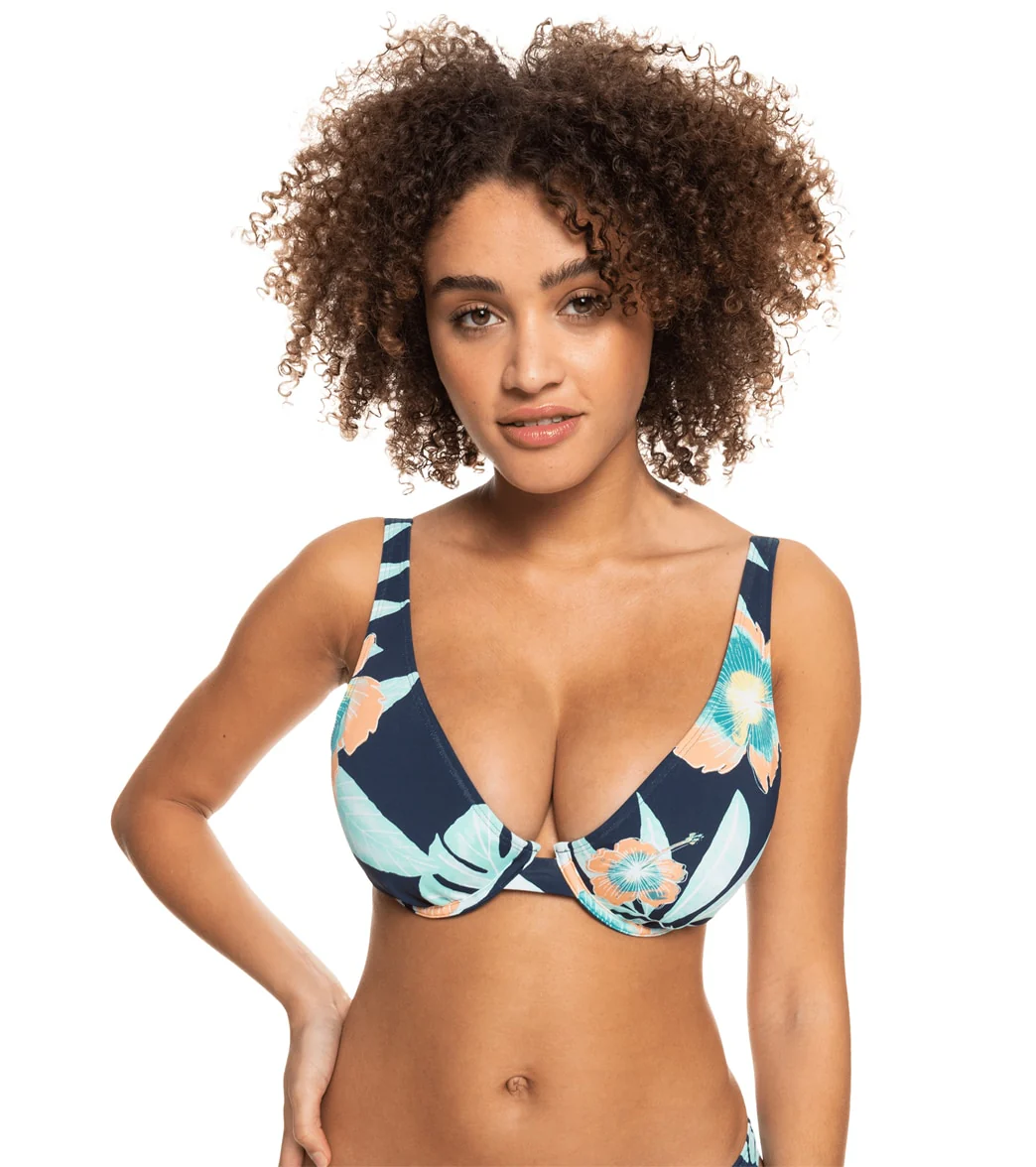 Roxy Women's Beach Classics Printed Underwire Bikini Top