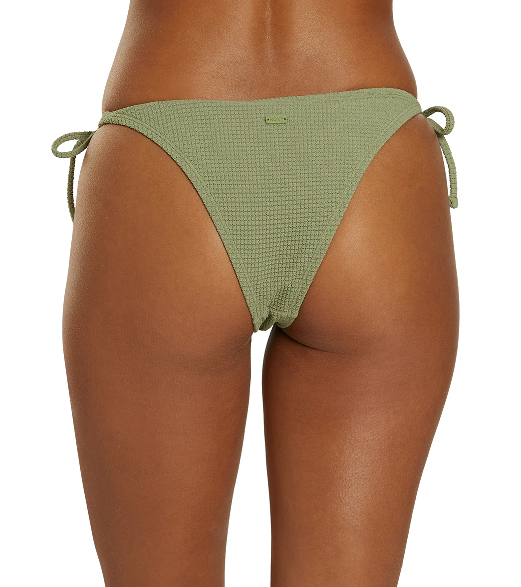 Roxy Women's Essaouira Side Tie High Leg Cheeky Bikini Bottom - Image 3