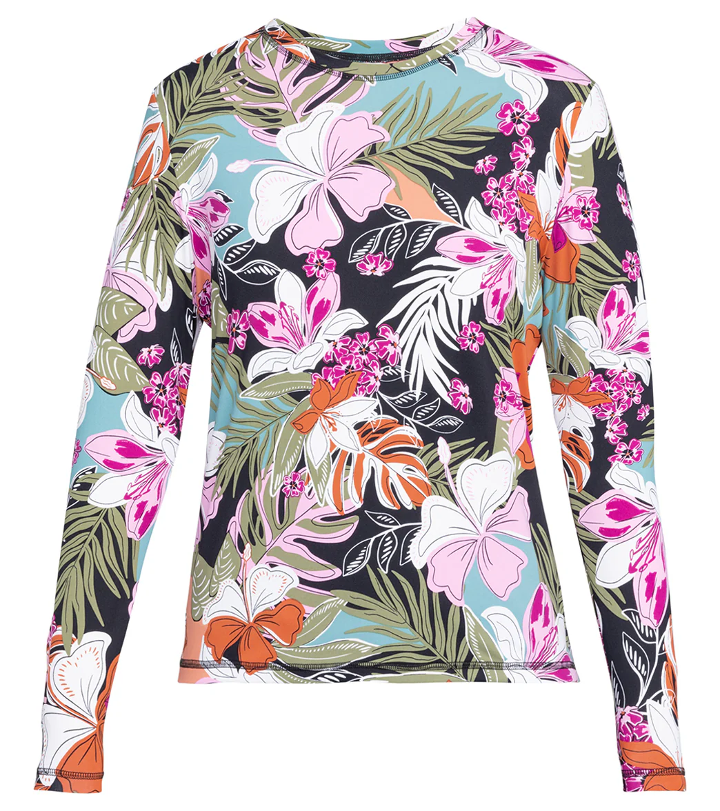 Roxy Women's Sea Skippin Tropical UPF 50+ Long Sleeve Rash Guard - Image 6