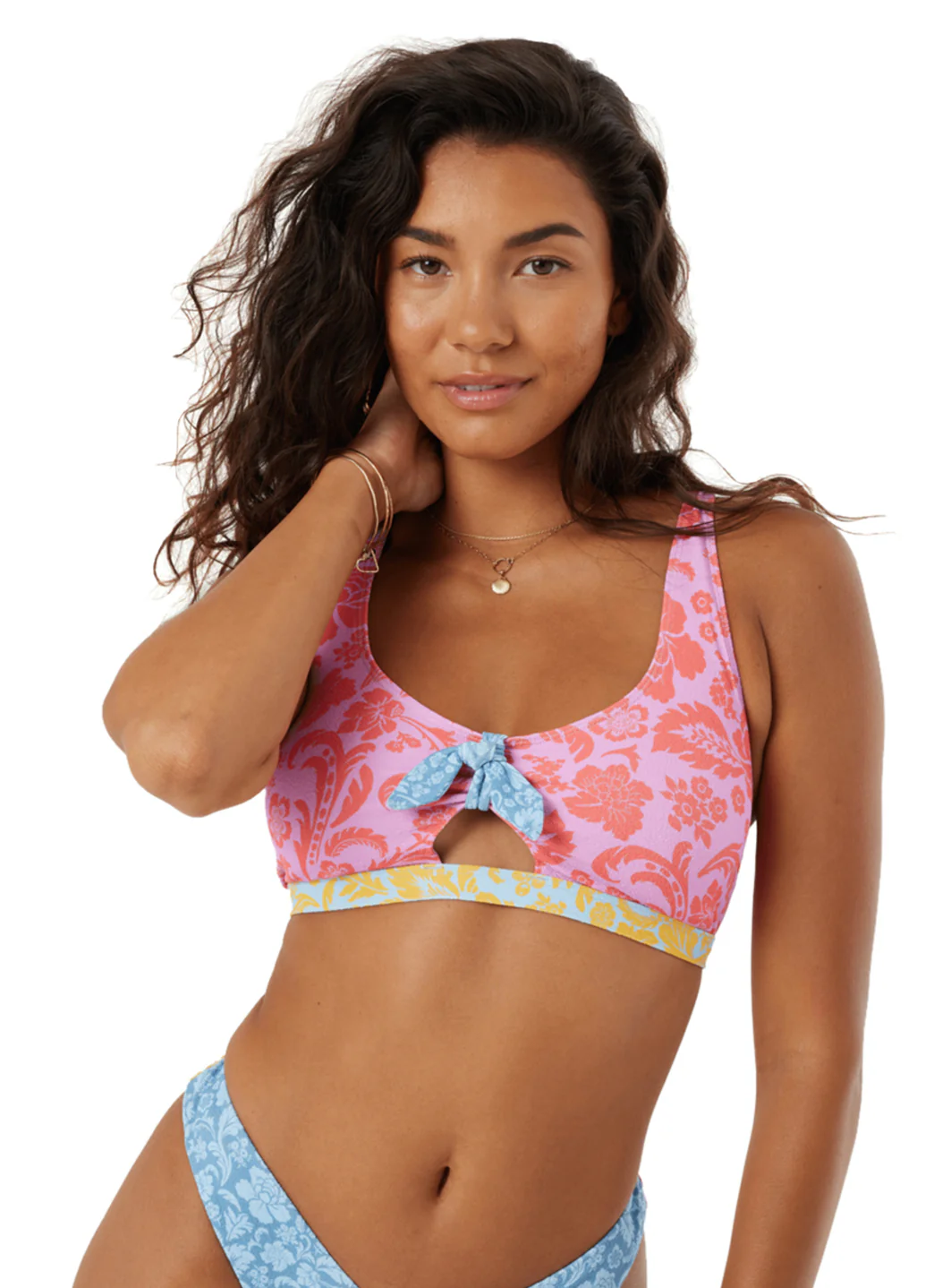 Roxy Women's Tapestry Patchwork Convertible Bralette Bikini Top - Image 3