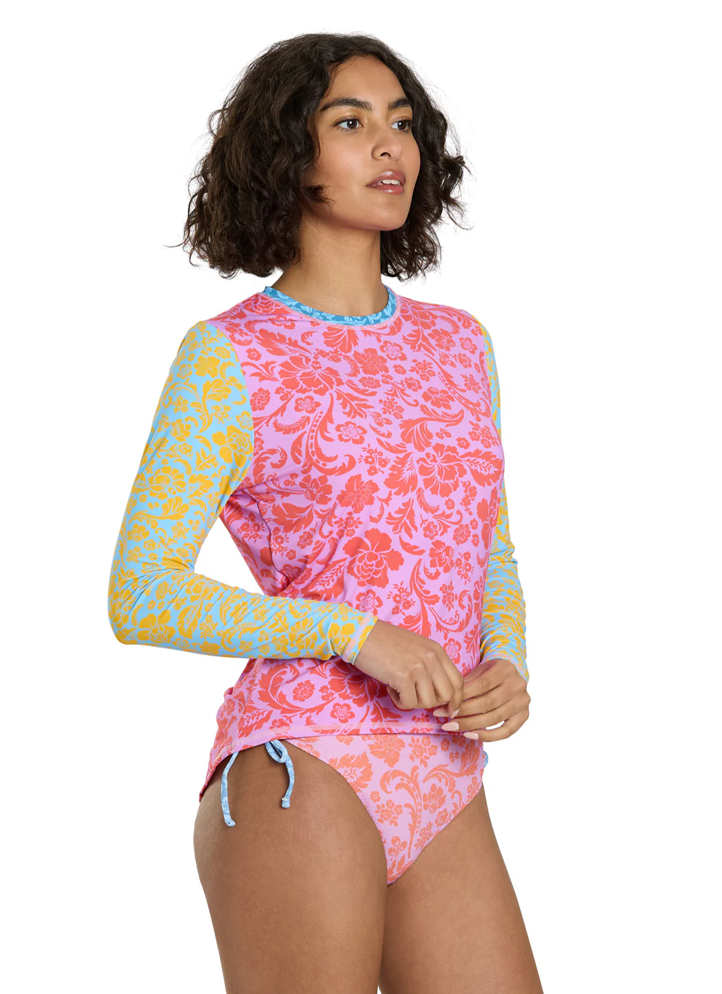 Roxy Women's Tapestry Patchwork Sea Skippin Long Sleeve Rash Guard - Image 4