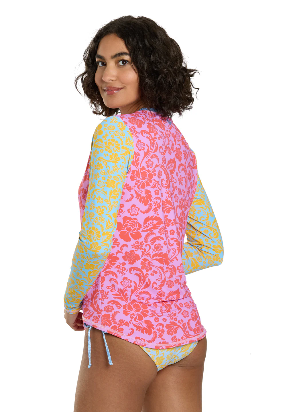 Roxy Women's Tapestry Patchwork Sea Skippin Long Sleeve Rash Guard - Image 5
