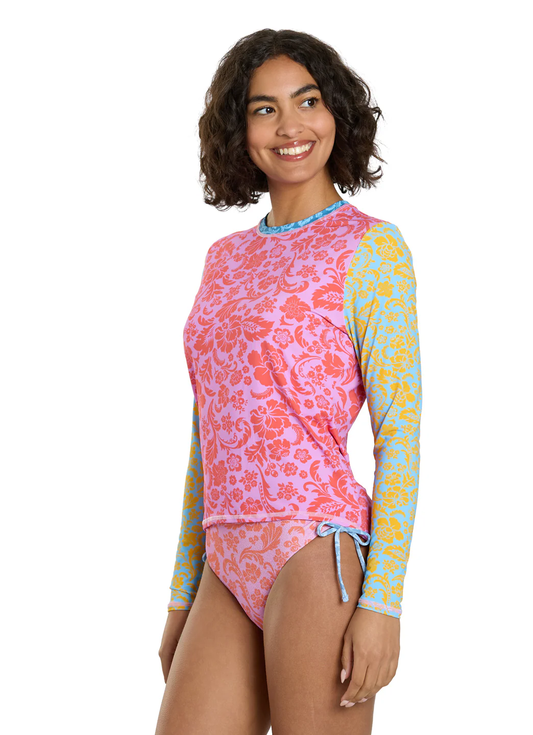 Roxy Women's Tapestry Patchwork Sea Skippin Long Sleeve Rash Guard - Image 6