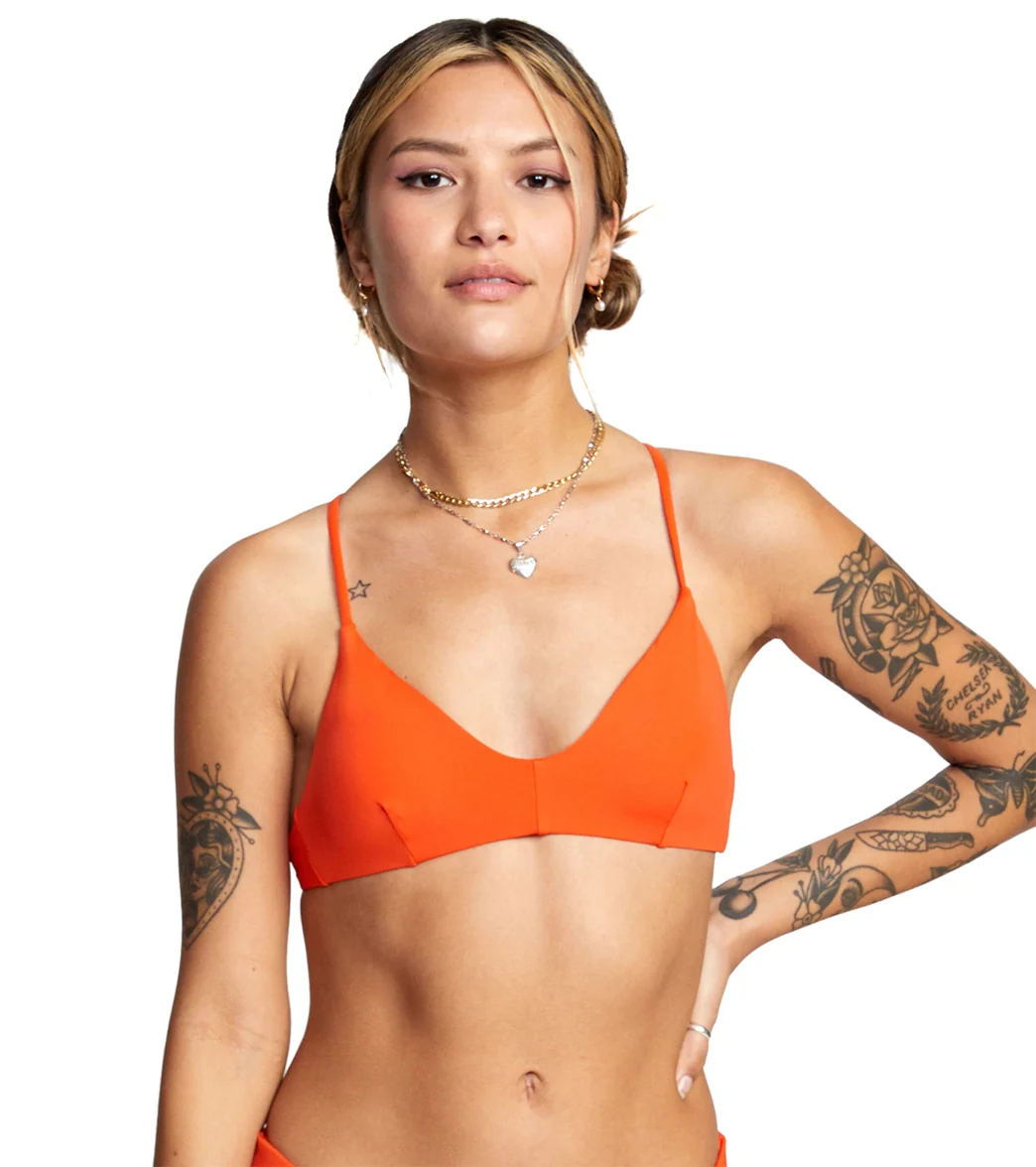 RVCA Women's Solid Crossback Bikini Top - Image 8