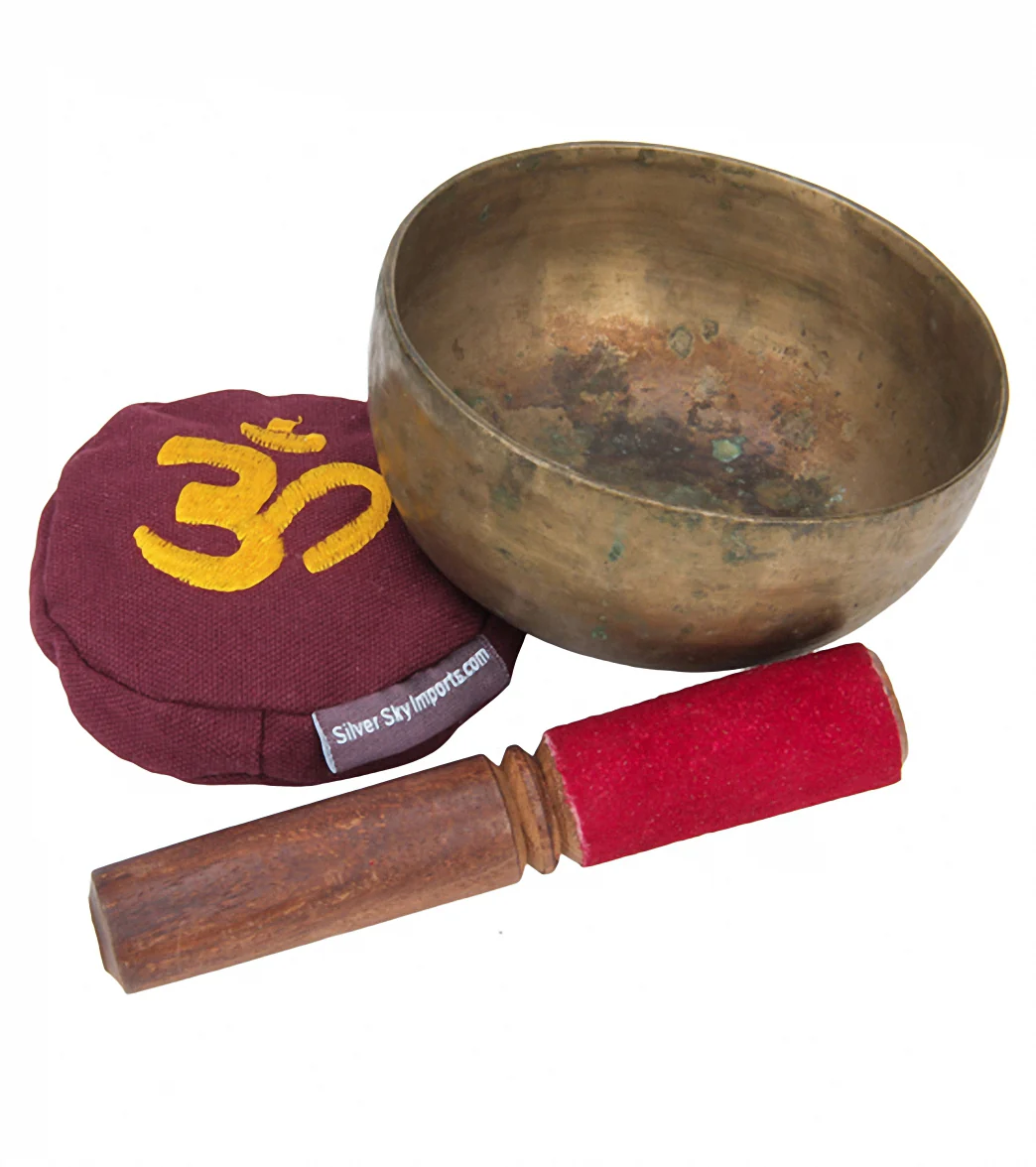 Sacred Space Antique D Chakra Tibetan Singing Bowl 4.5" - Image 2