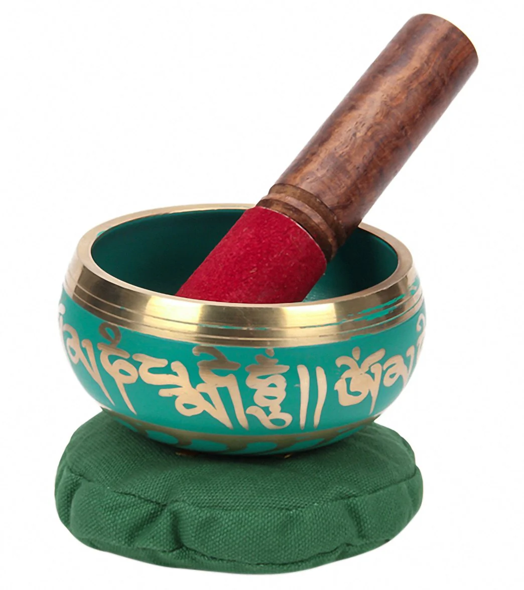 Sacred Space Green Cast Tibetan Singing Bowl 4"
