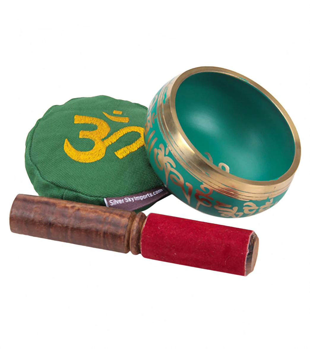 Sacred Space Green Cast Tibetan Singing Bowl 4" - Image 2