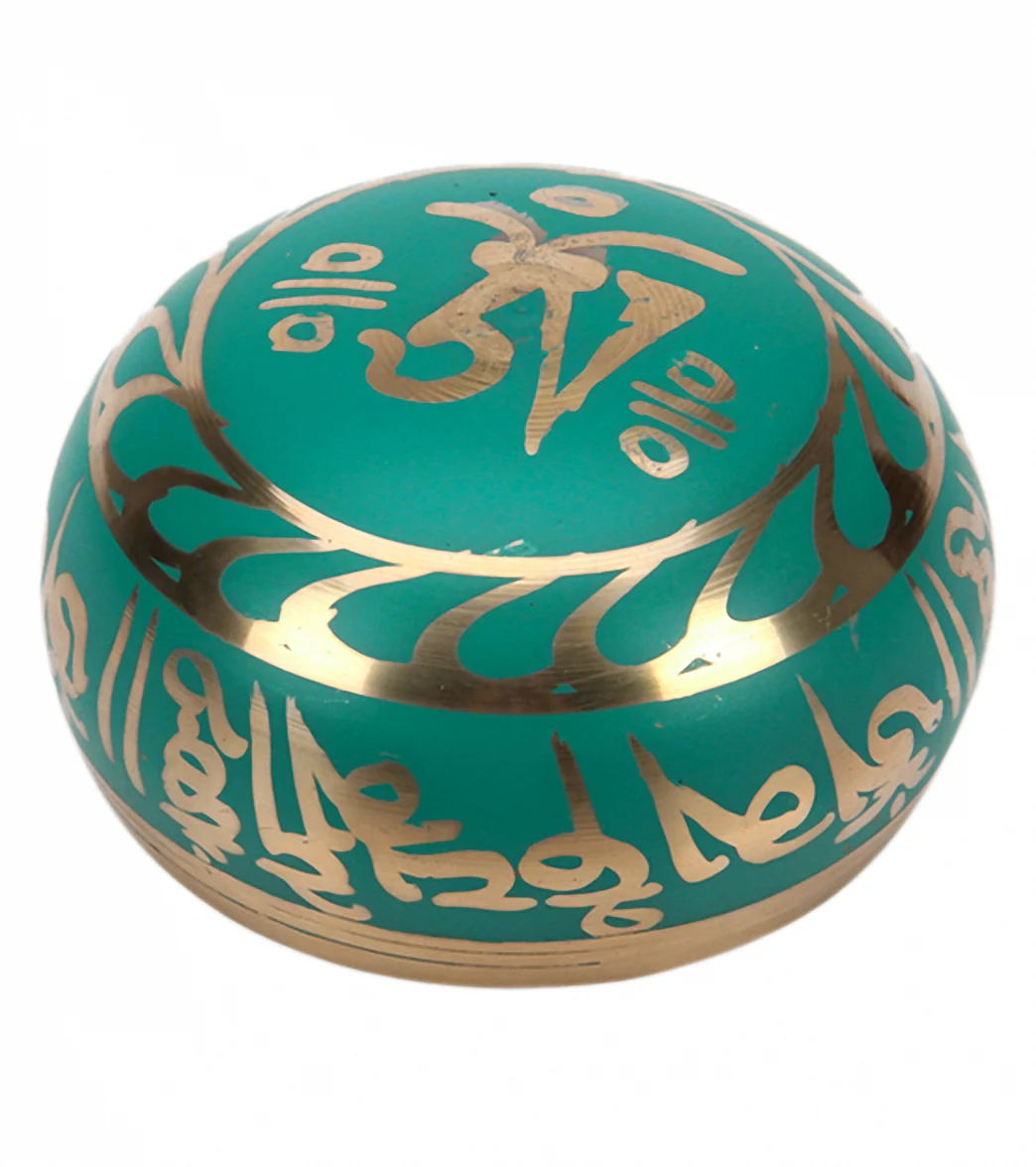 Sacred Space Green Cast Tibetan Singing Bowl 4" - Image 3